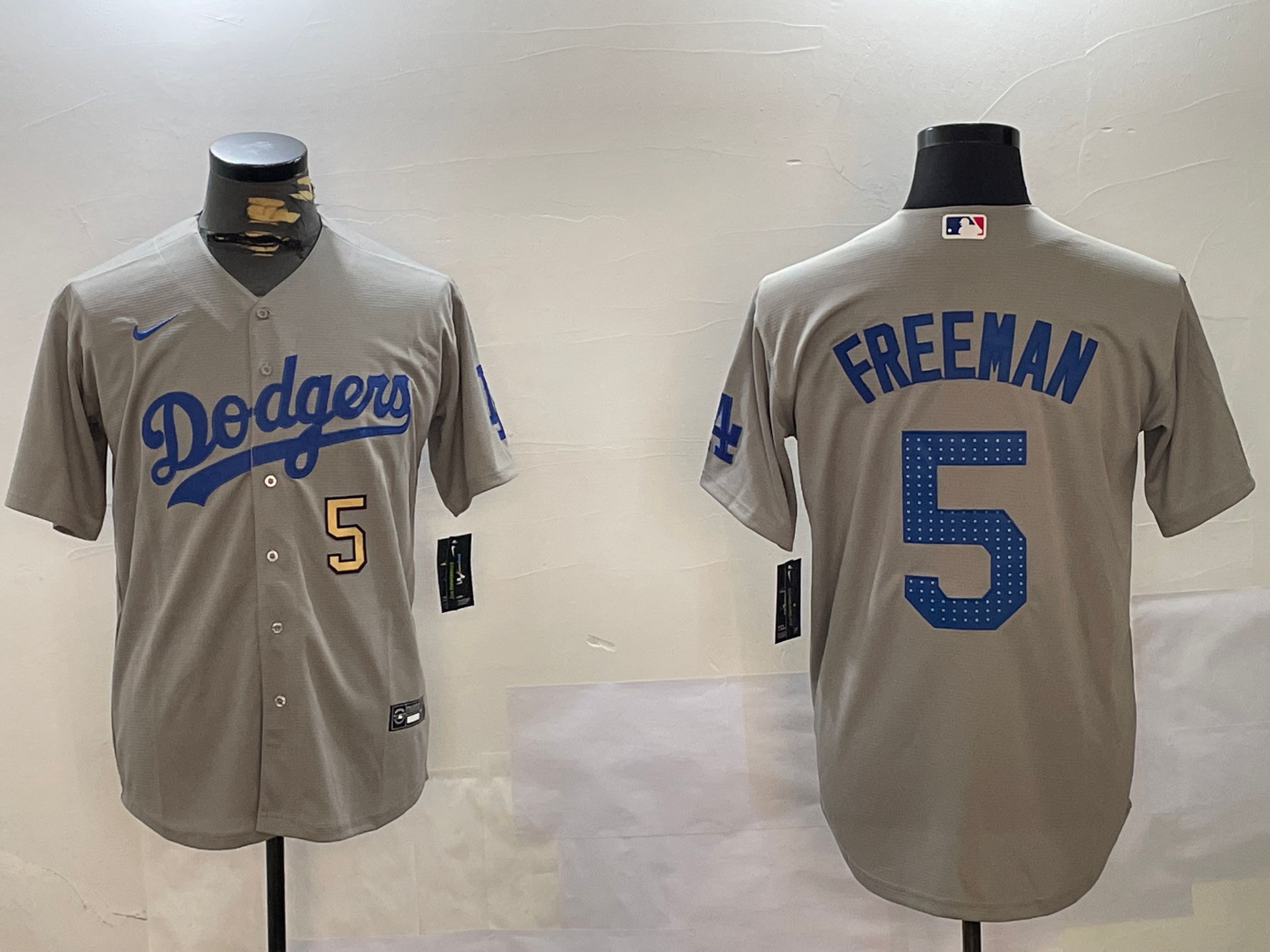 Men Los Angeles Dodgers #5 Freeman Grey Game 2024 Nike MLB Jersey style 12162